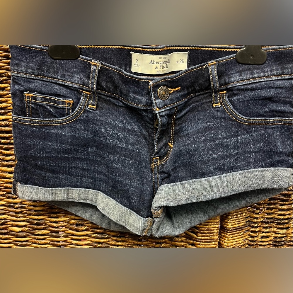 Abercrombie & Fitch Dark Blue Denim Jean Shorts